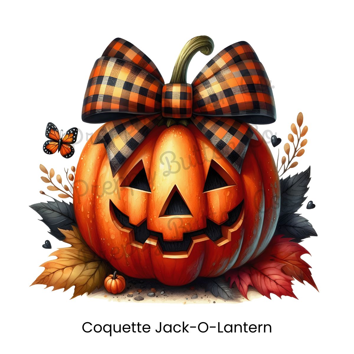 Coquette Jack-O-Lantern Wreath Sash