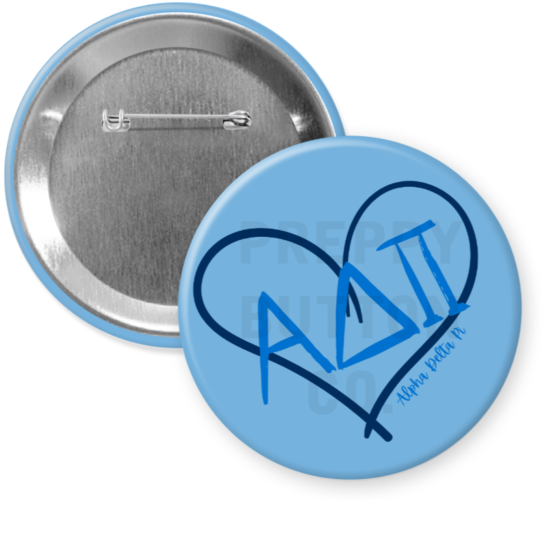 Alpha Delta Pi Heart Sorority Button