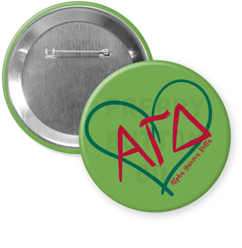 Alpha Gamma Delta Heart Sorority Button