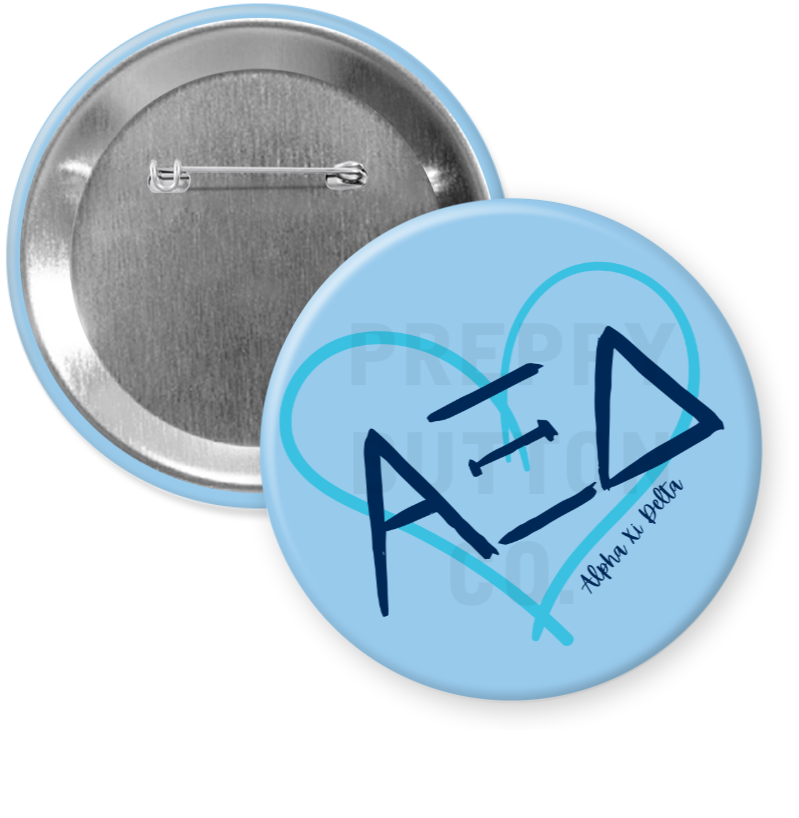 Alpha Xi Delta Heart Sorority Button