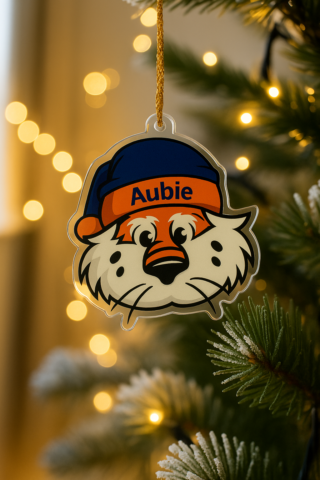 Aubie Clause Head Christmas Ornament