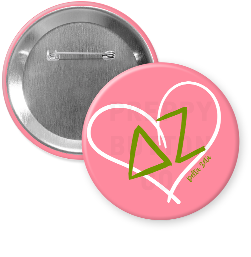 Delta Zeta Heart Sorority Button