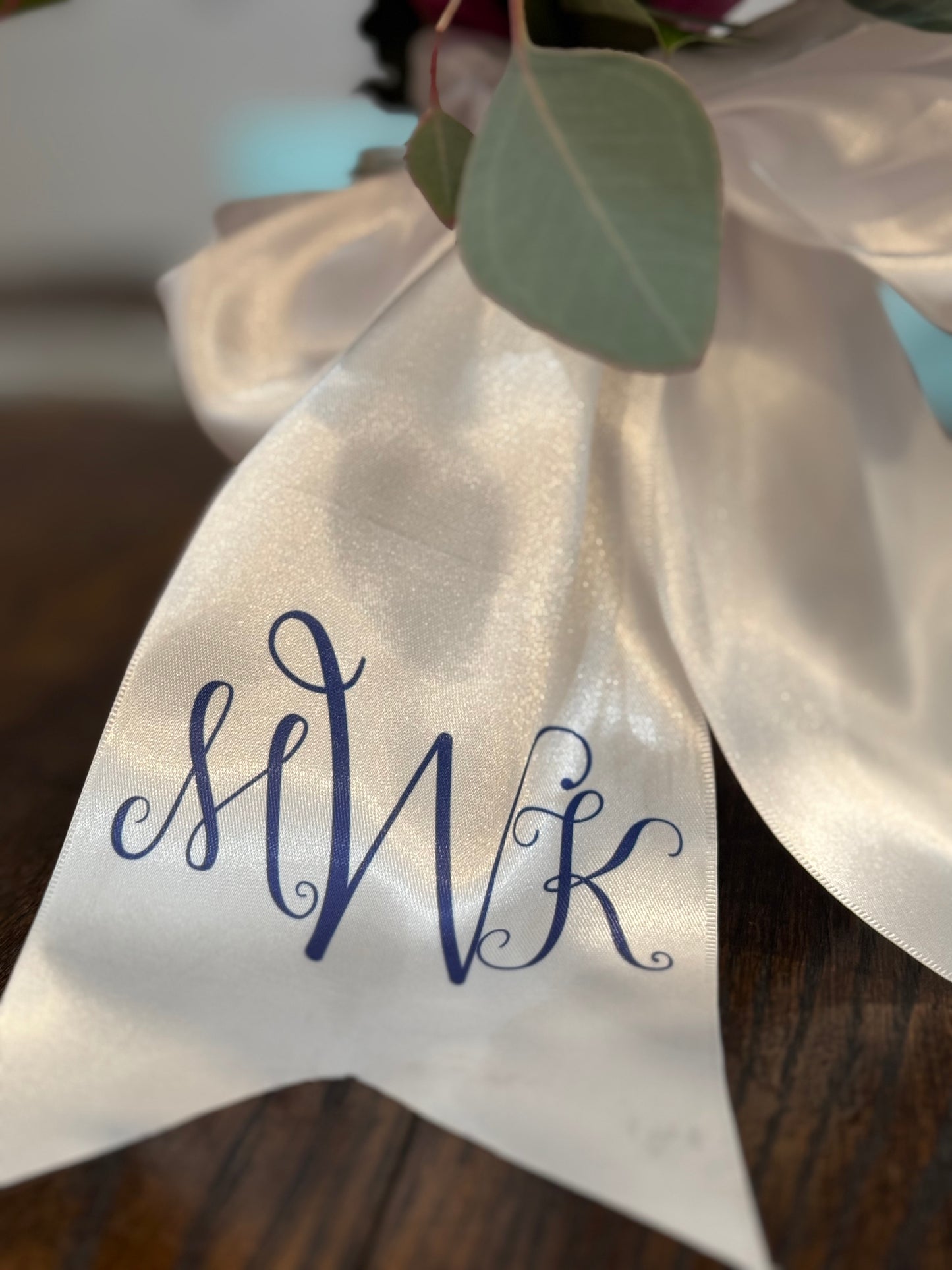 Monogrammed Bouquet Ribbon