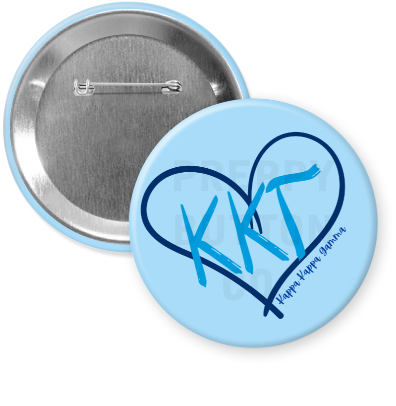 Kappa Kappa Gamma Heart Sorority Button
