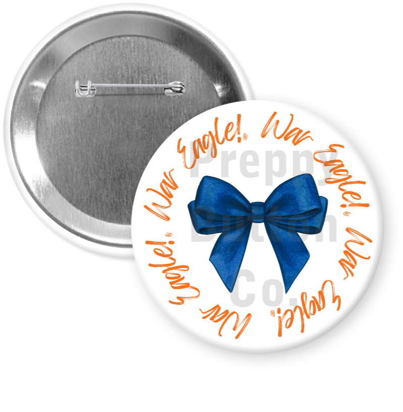 Navy Coquette War Eagle Border Button
