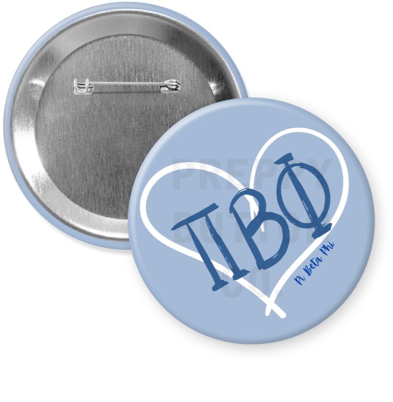 Pi Beta Phi Heart Sorority Button