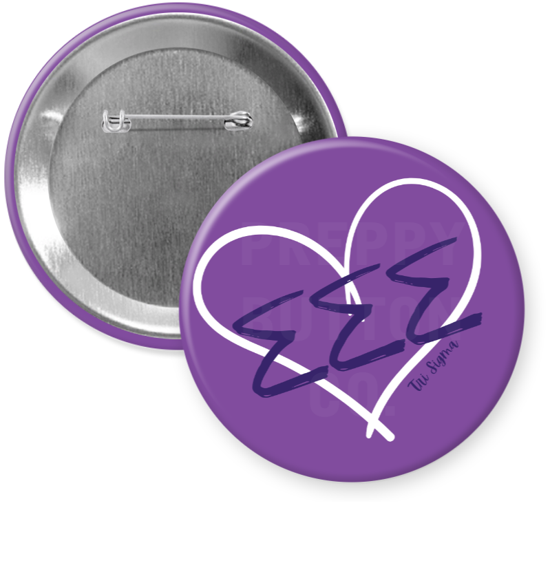 Tri Sigma Heart Sorority Button