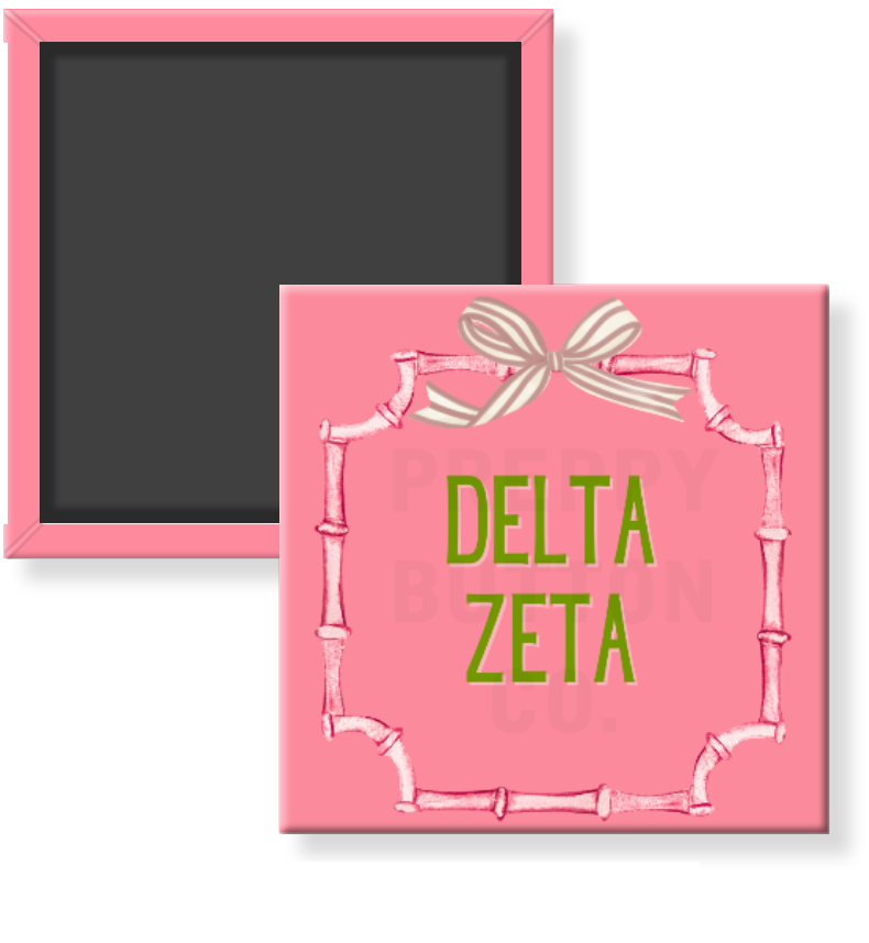 Delta Zeta Bamboo Frame Sorority Magnet