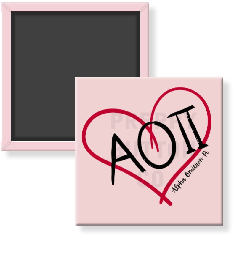 Alpha Omicron Pi Heart Sorority Magnet