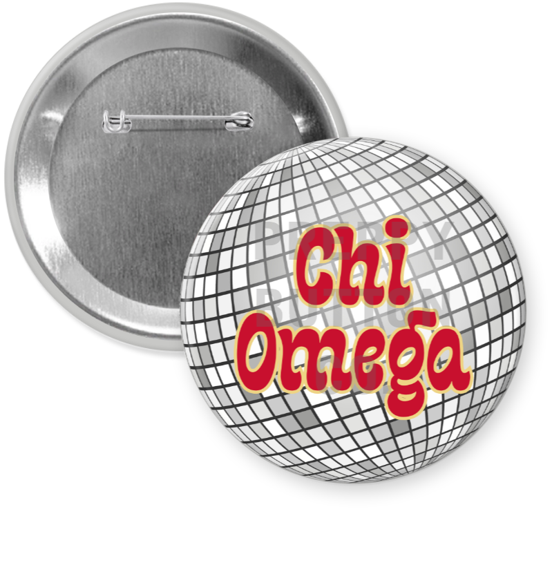 Chi Omega Disco Ball Button