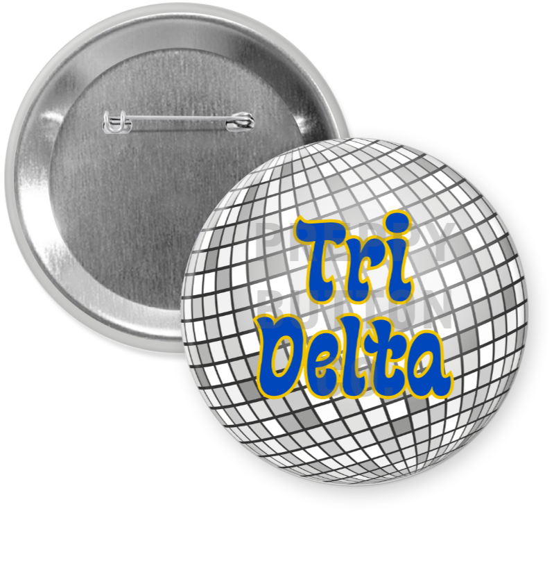 Tri Delta Disco Ball Button