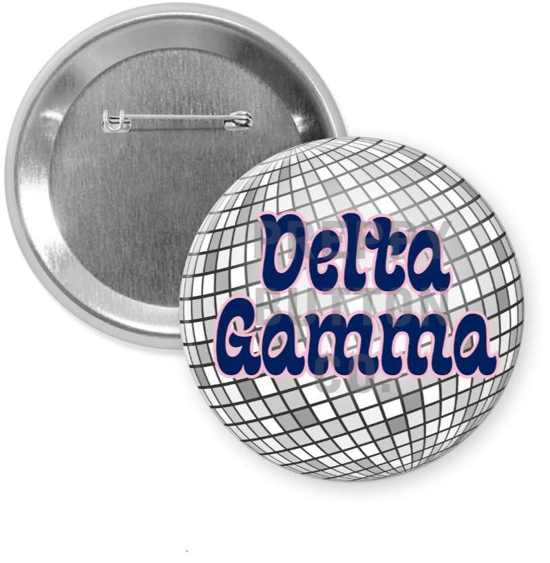 Delta Gamma Disco Ball Button