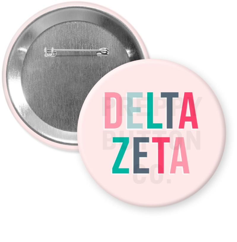 Delta Zeta Multicolor Button