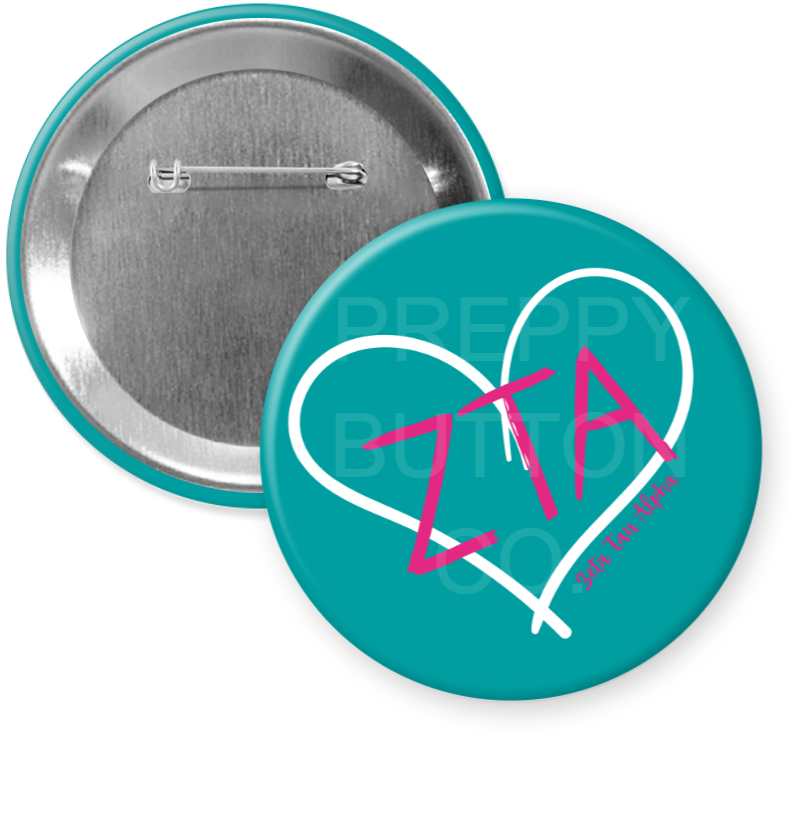 Zeta Tau Alpha Heart Button
