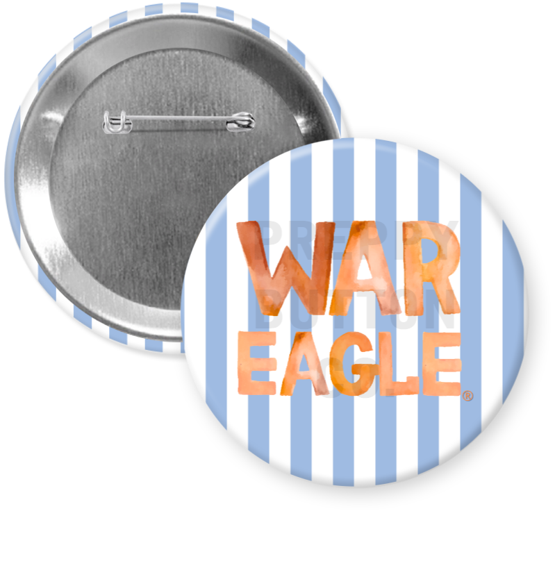 War Eagle Blue Stripe Gameday Button
