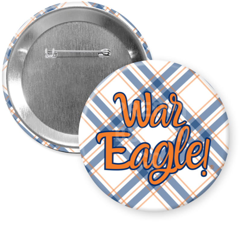 Plaid War Eagle Button