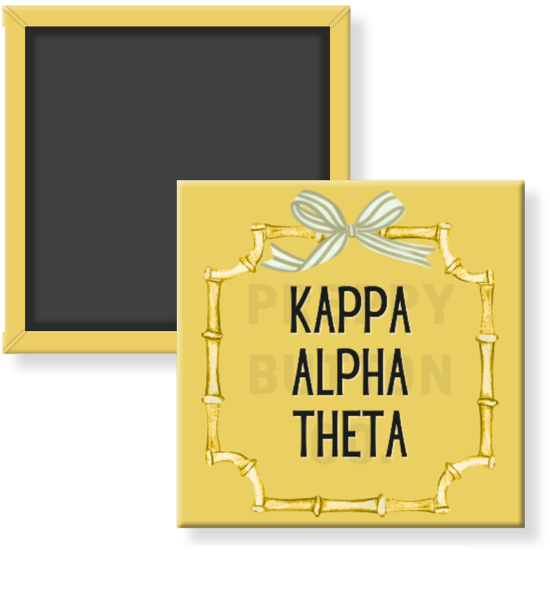 Kappa Alpha Theta Bamboo Frame Sorority Magnet