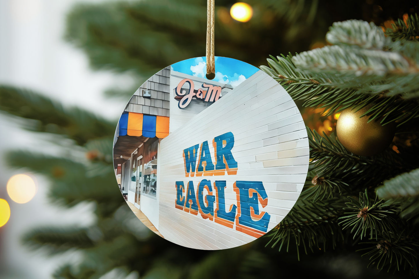 War Eagle Wall Watercolor Ornament