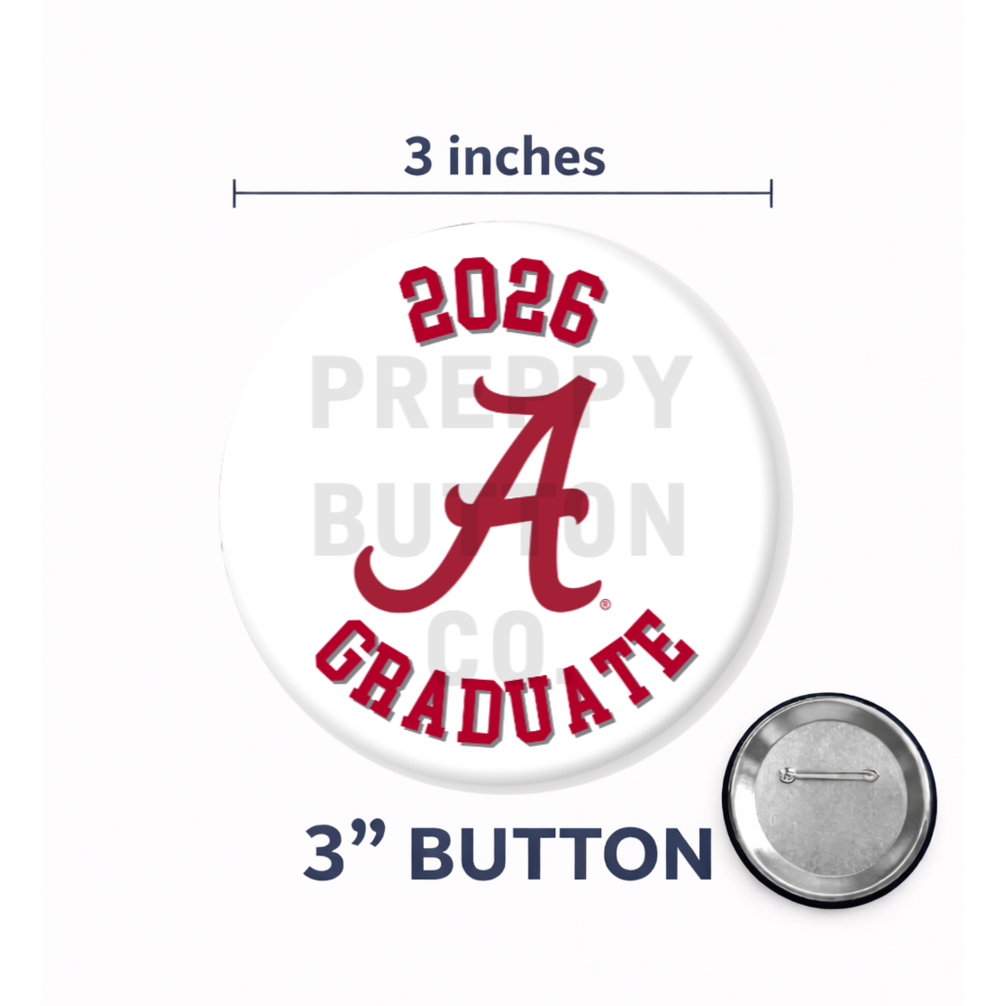University of Alabama 2026 Graduate Button