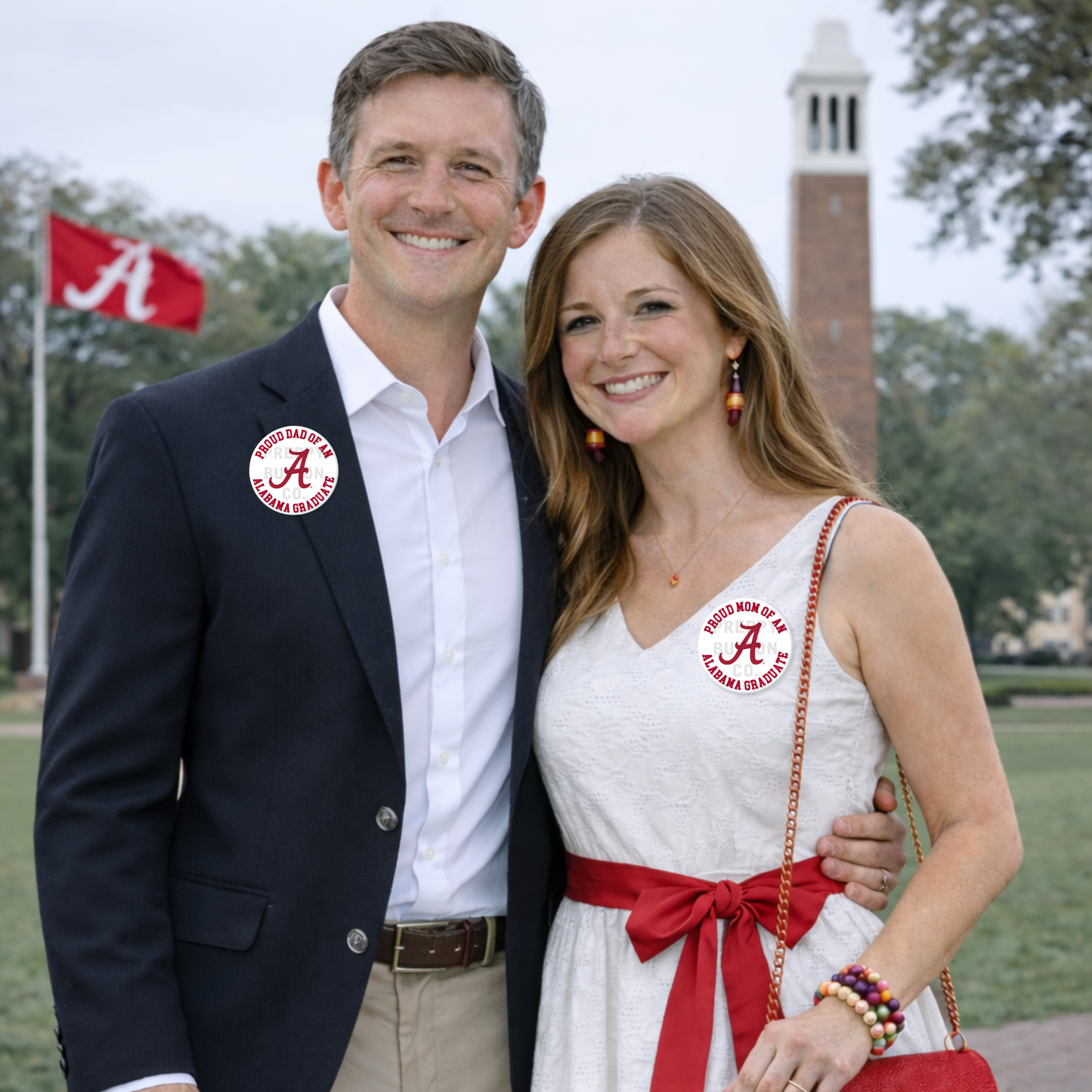Customizable University of Alabama Family Graduation Button