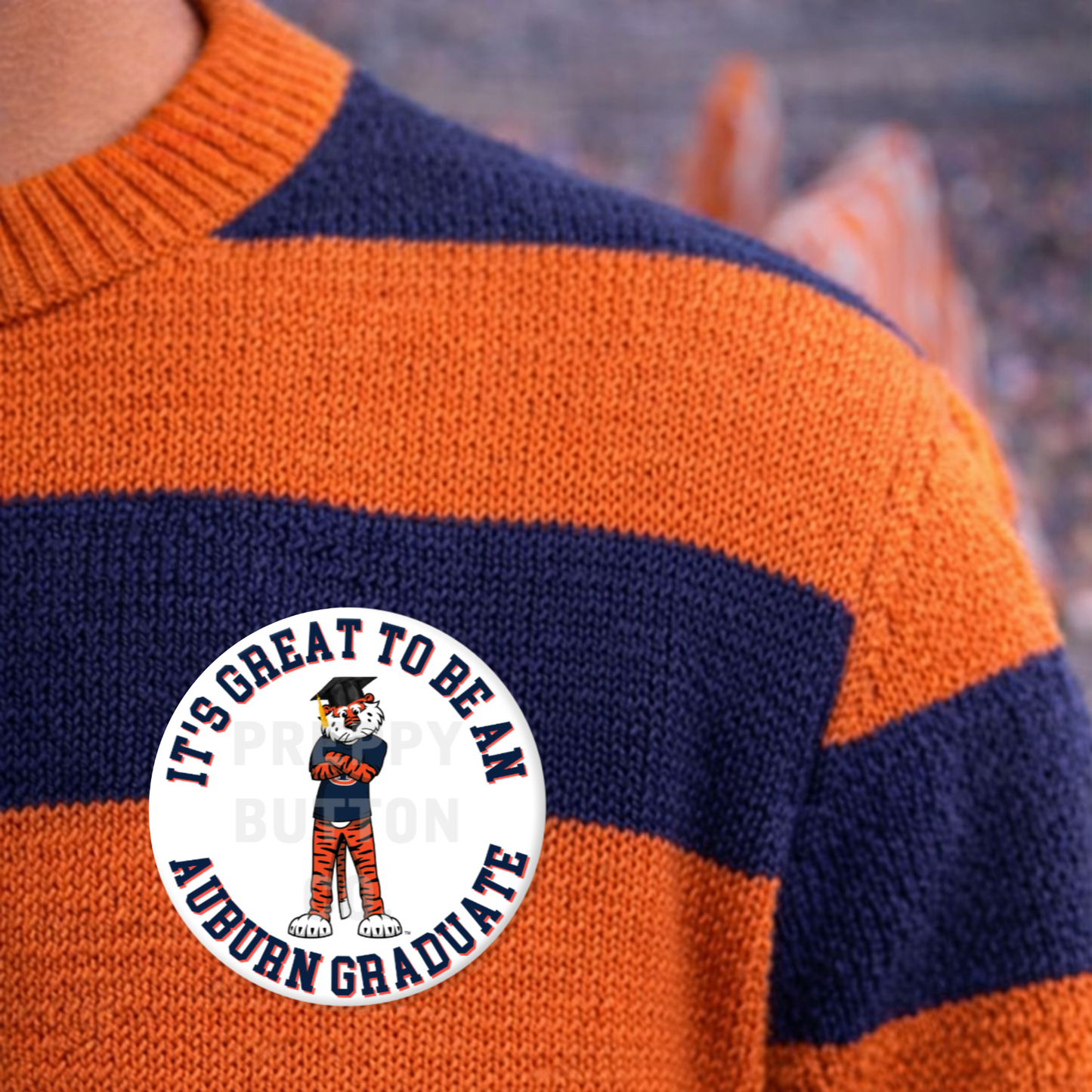 It's Great To Be an Auburn Graduate Standing Aubie Graduation Button
