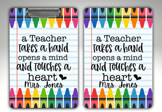 "A Teacher Touches A Heart" Clipboard
