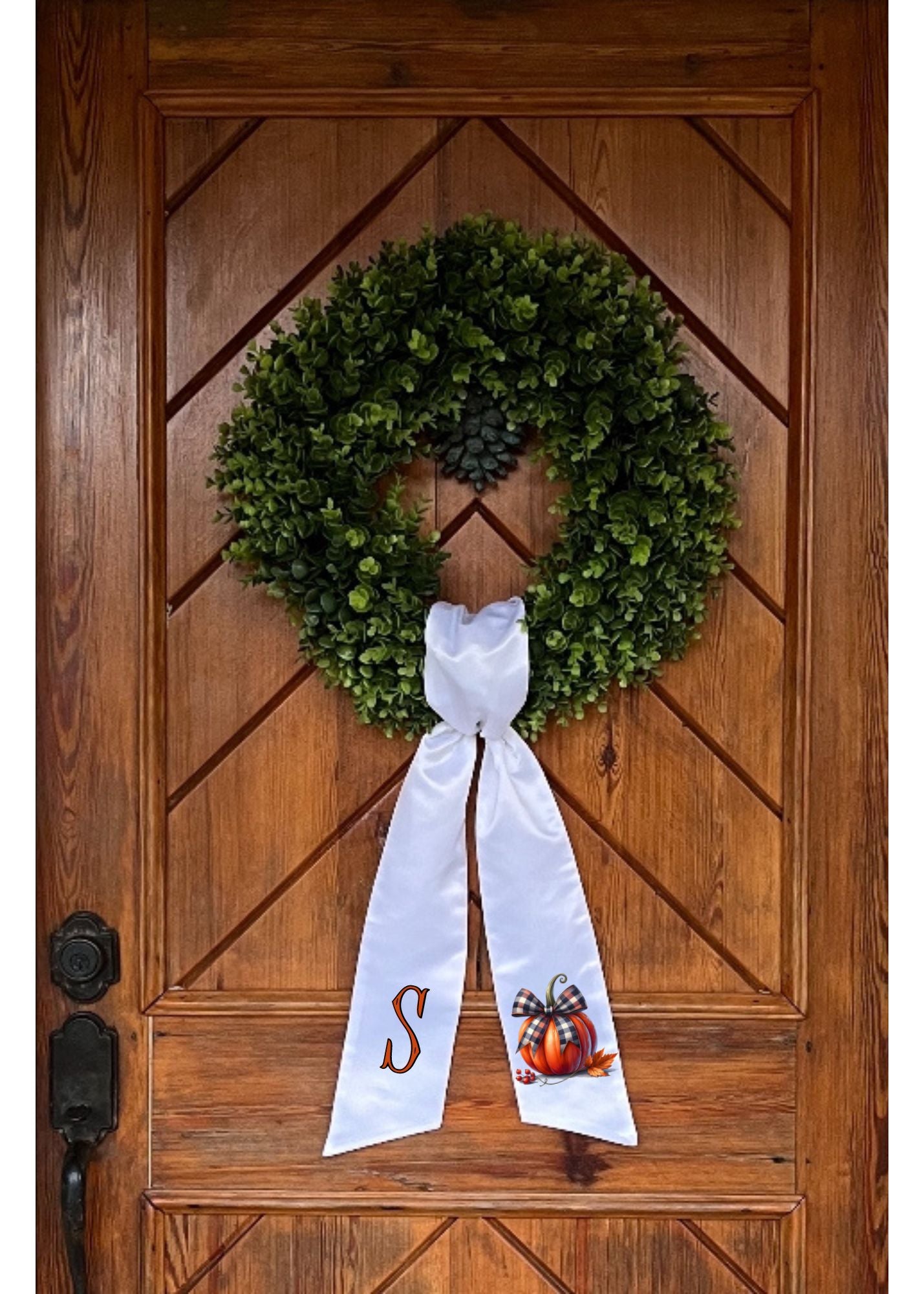 Plaid Coquette Pumpkin Wreath Sash