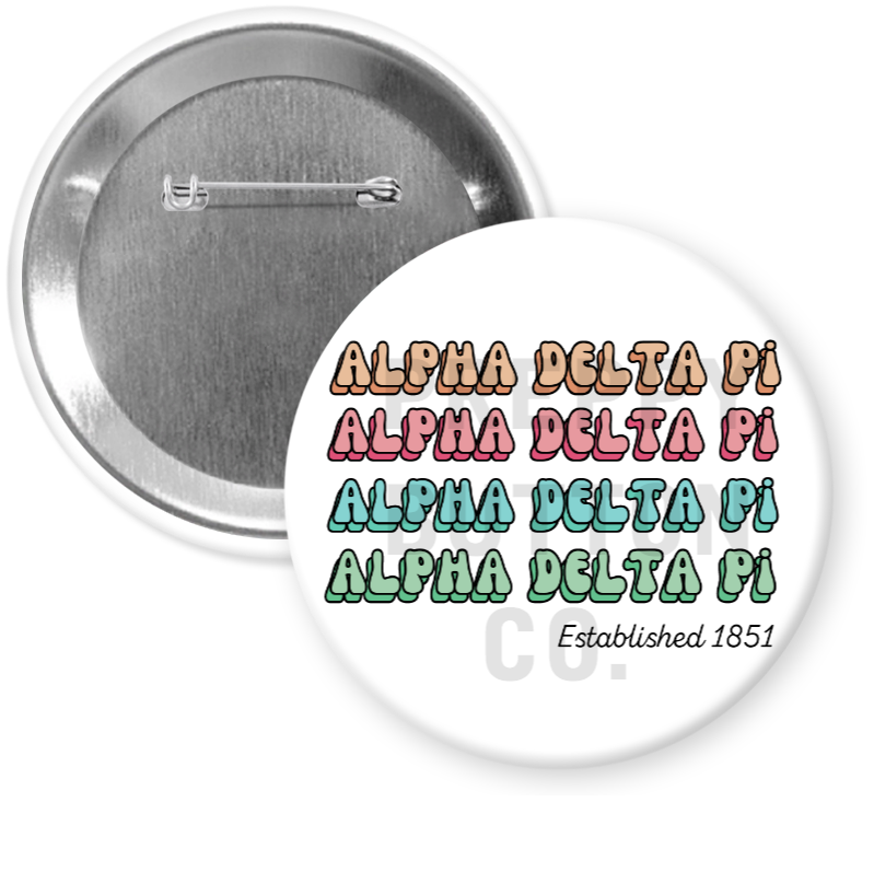 Alpha Delta Pi Colorful Button