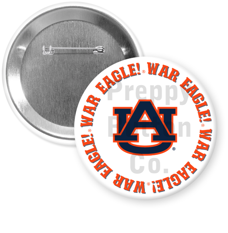 AU Logo with War Eagle Border Button – Preppy Button Co.