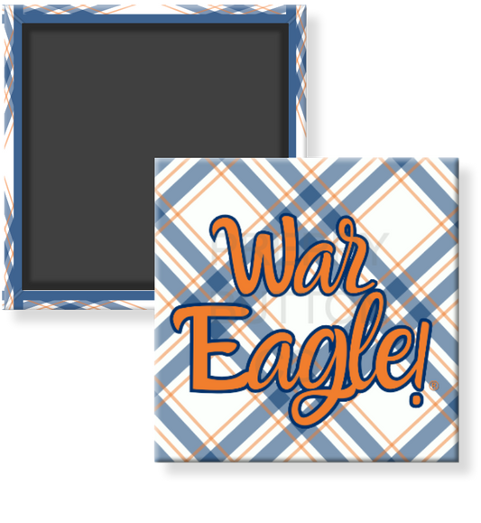 Auburn Plaid "War Eagle" Magnet