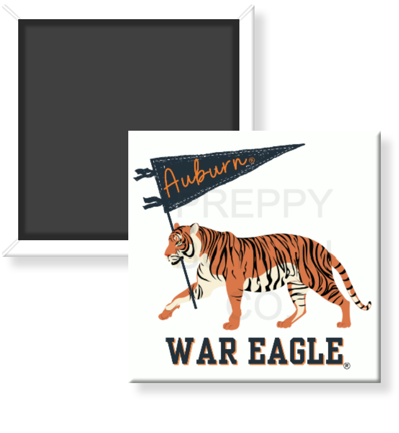 Auburn Tiger with Pennant Magnet
