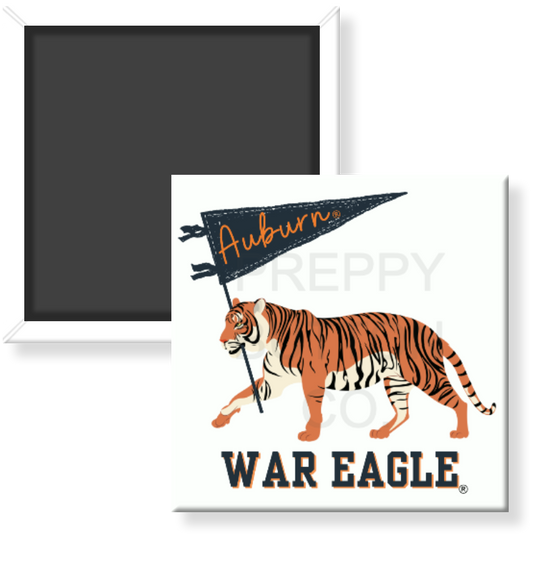 Auburn Tiger with Pennant Magnet