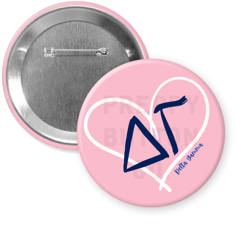 Delta Gamma Heart Sorority Button