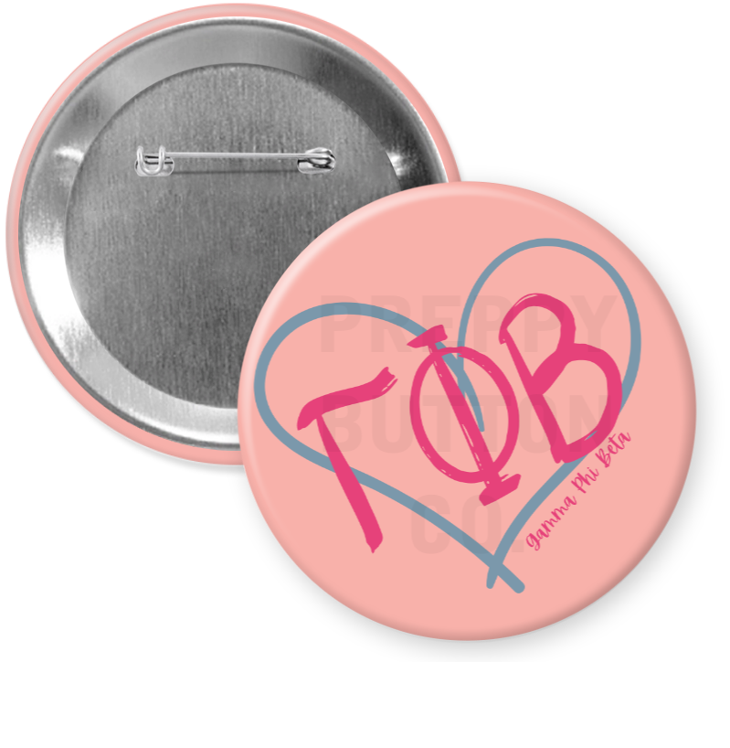 Gamma Phi Beta Heart Sorority Button