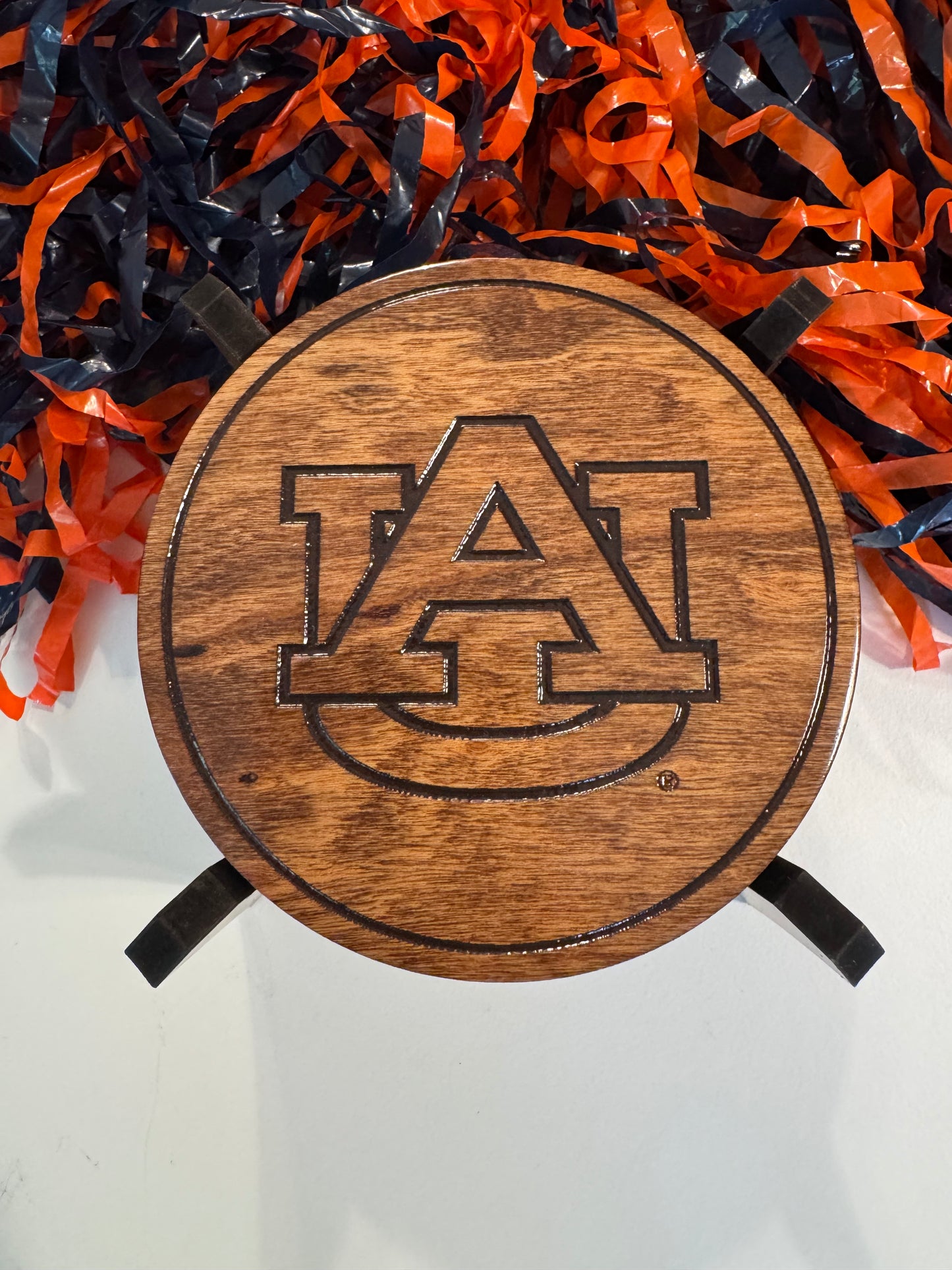 Officially Licensed Auburn University Wood Coaster Set- Set of 4 with stand