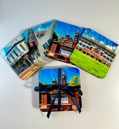 Auburn Landmarks Watercolor Coasters (Set of 4)