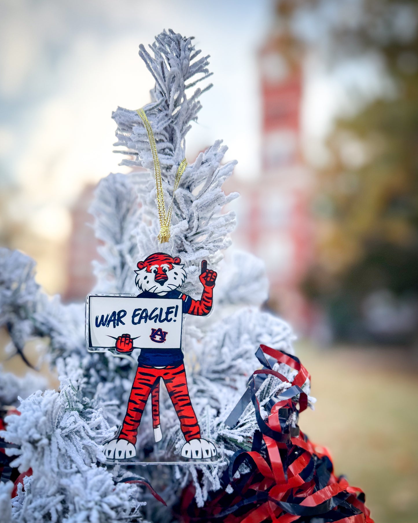 Standing Aubie Christmas Ornament