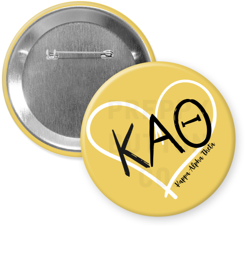 Kappa Alpha Theta Heart Sorority Button