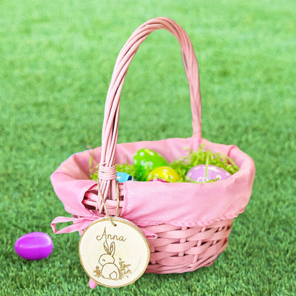 Wooden Bunny Easter Bag Tag