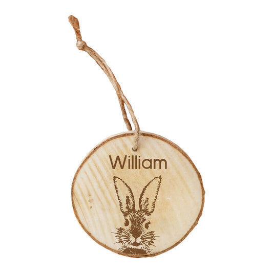 Wooden Rabbit Easter Bag Tag