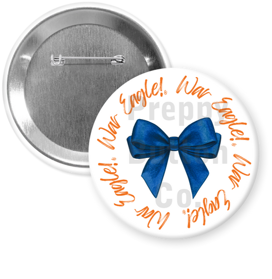 Navy Coquette War Eagle Border Button