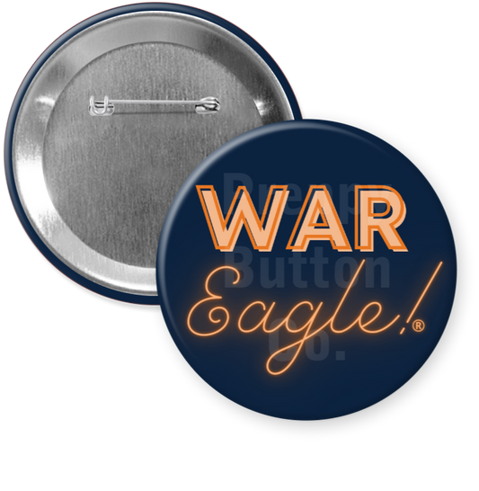 Neon Orange War Eagle Button
