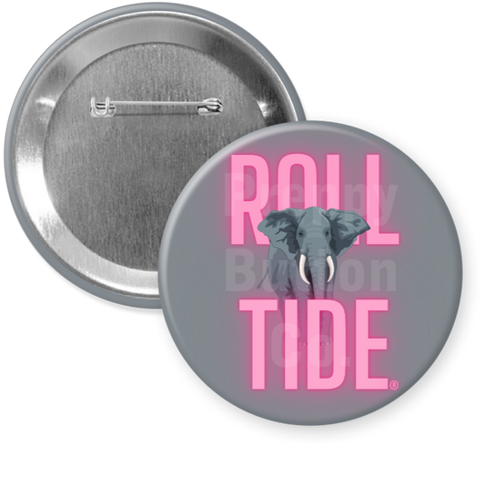 Neon Pink Roll Tide Button
