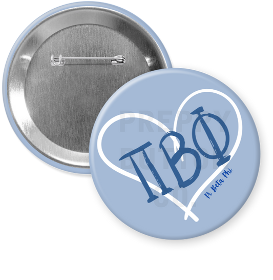 Pi Beta Phi Heart Sorority Button