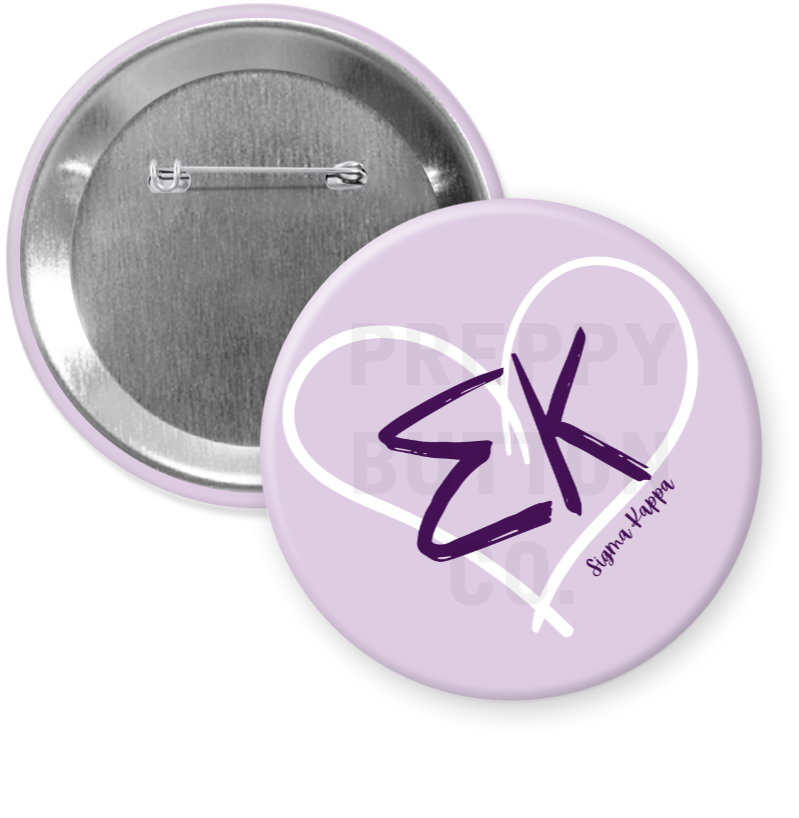 Sigma Kappa Heart Sorority Button