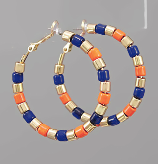 Orange, Navy and Gold Circle Hoops