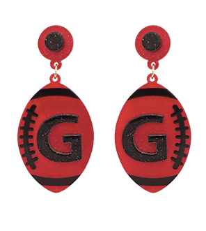 Georgia "G" Football Earrings