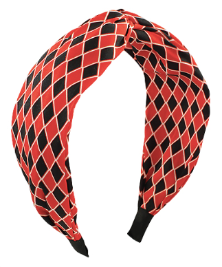 Black and Red Diamond Pattern Headband