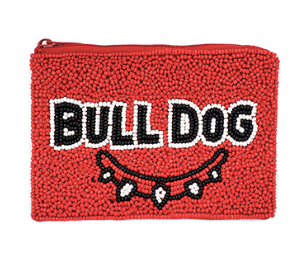 BULLDOG Beaded Coin Purse