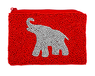 Elephant Beaded Coin Purse